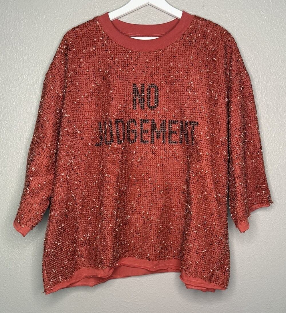 Kleep Celestial Mesh Overlay Crop Top Tee T Shirt No Judgement L Streetwear